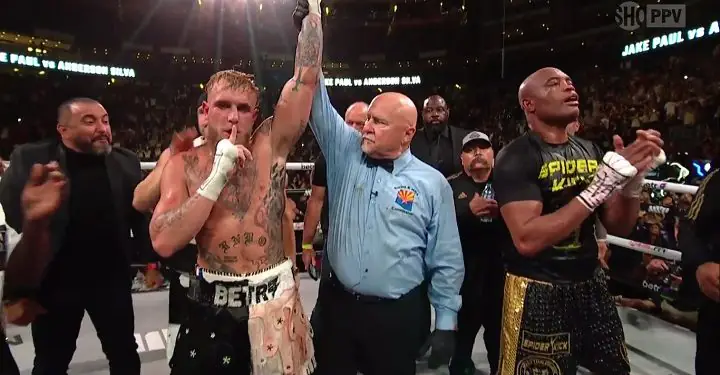  Segue em alta! Jake Paul vence Anderson Silva e mantém invencibilidade no Boxe profissional; confira