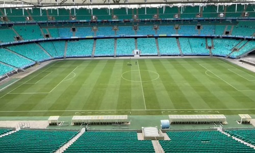  Homem durante acidente de trabalho no estacionamento da Arena Fonte Nova