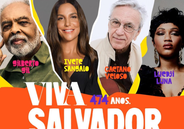  Show do aniversário de Salvador será transmitido no domingo para todo o Brasil na TV aberta, fechada e pela internet