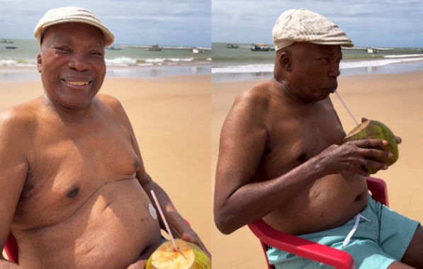  Milton Nascimento curte praia na Bahia