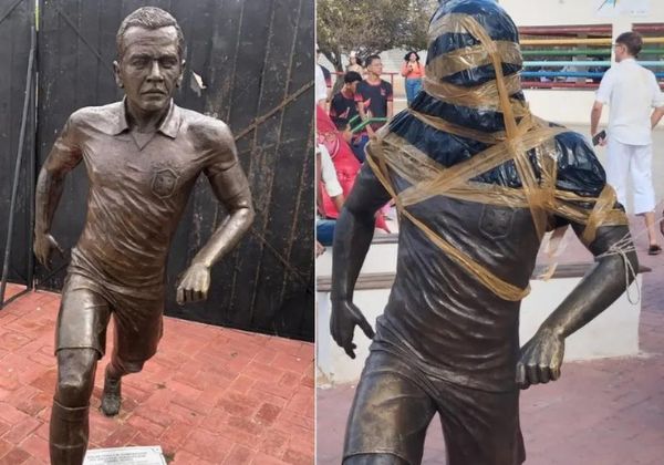  Estátua em homenagem a Daniel Alves é vandalizada em Juazeiro