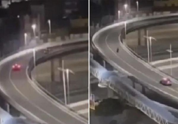  Motociclista, tenta fugir da PM, capota e quase cai do viaduto