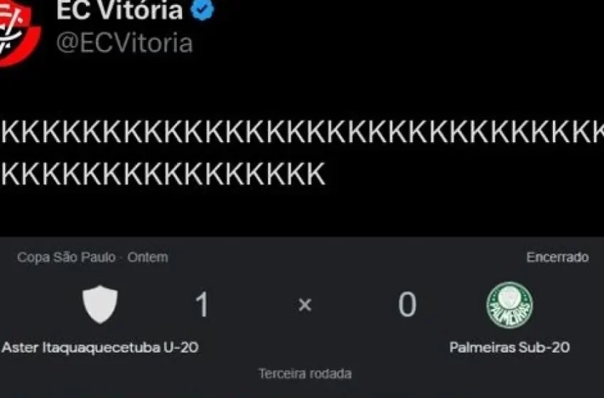  Twitter do Vitória é hackeado e provocação ao Palmeiras é postada