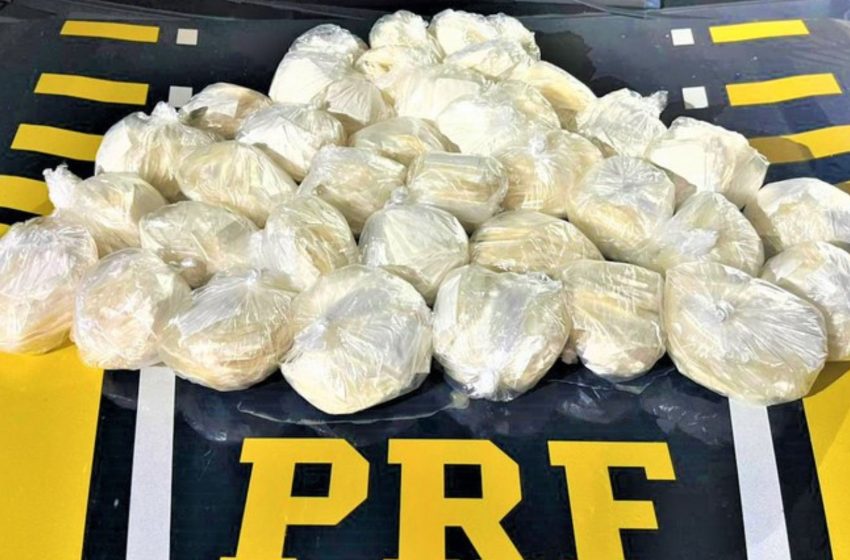  PRF apreende 3.500 papelotes de cocaína e prende dois traficantes dentro de ônibus na BR-101