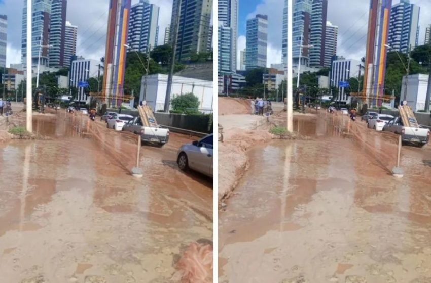  Reparo de tubulação danificada em obra do BRT é finalizado