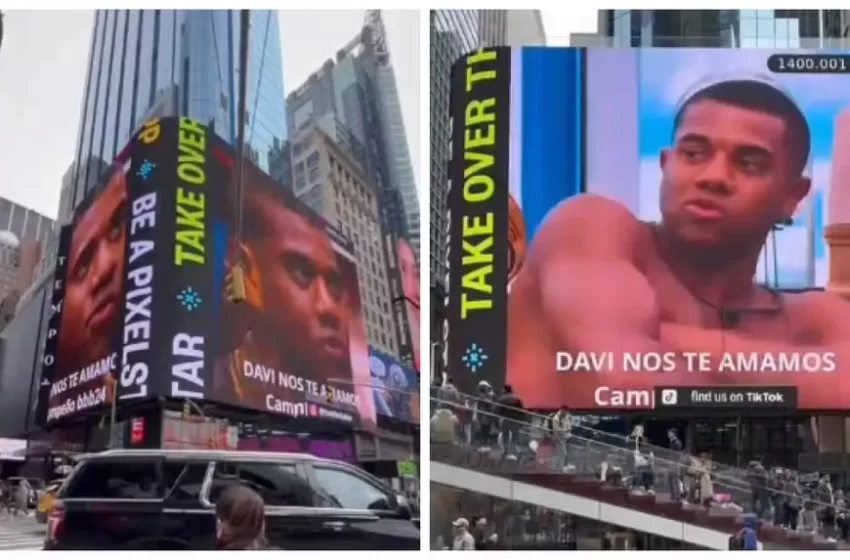  Davi ganha homenagem no Times Square