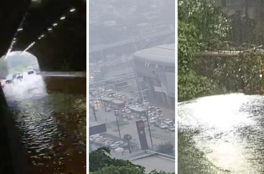  Forte chuva causa alagamentos e deslizamentos de terra; trânsito segue engarrafado em Salvador