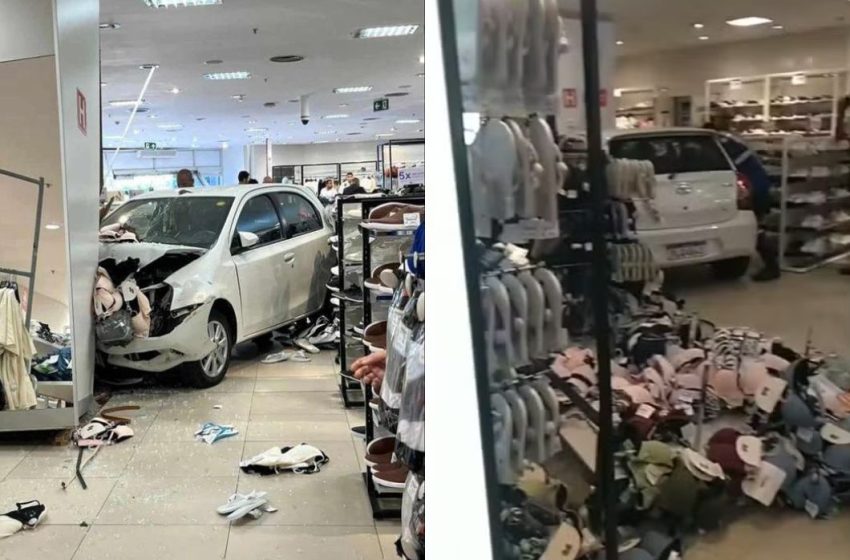  Motorista perde controle e invade loja em shopping de Salvador