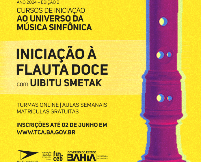  TCA abre inscrições para curso gratuito de Iniciação à Flauta Doce