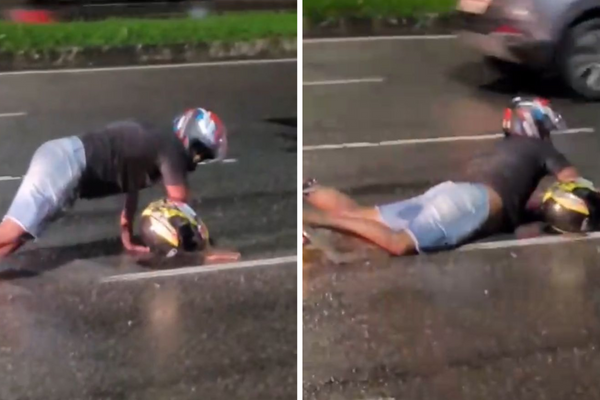  Motociclista cai em buraco na Avenida Paralela, na noite de ontem (5)