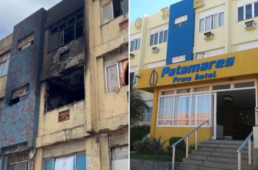  Incêndio atinge hotel abandonado na Orla de Salvador