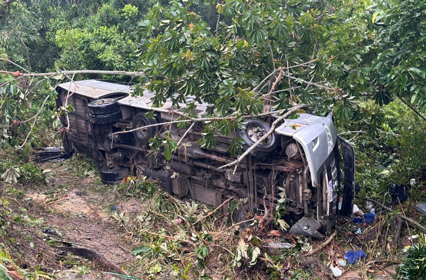  BR-324: Ônibus cai em ribanceira e deixa 4 mortos