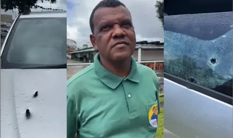  Carro de candidato a vereador de Camaçari é alvejado após comício