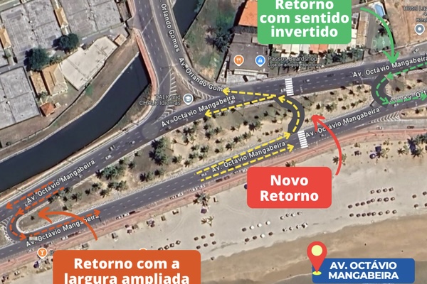  Novo retorno na avenida Octávio Mangabeira será aberto nesta quinta (19)