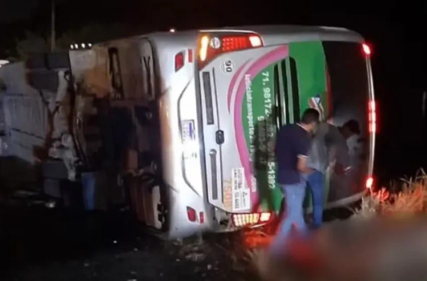  Ônibus tomba na BR-101 na Bahia e deixa pelo menos quatro pessoas mortas