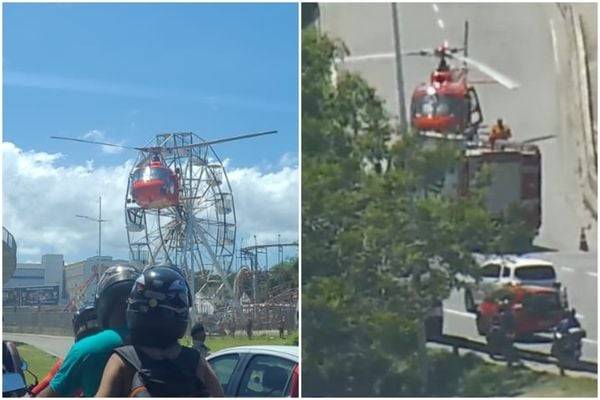  Homem é resgatado por helicóptero do Corpo de Bombeiros após mal súbito na Avenida Paralela