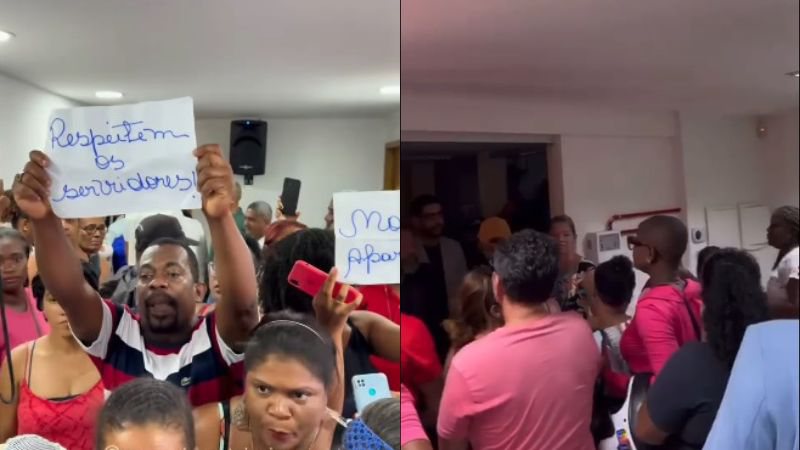  Servidores realizam protestos na Câmara de Lauro de Freitas