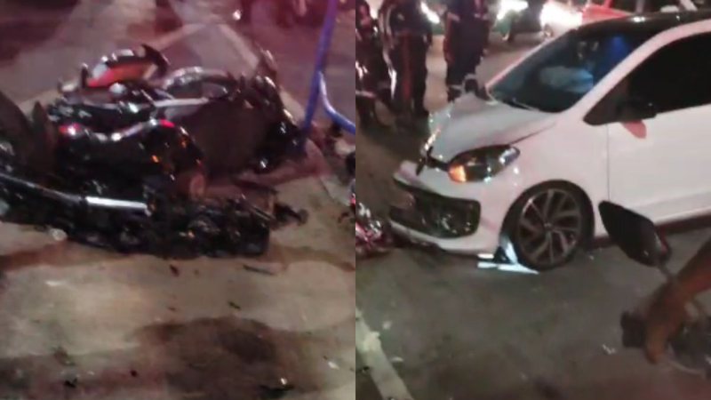  Acidente entre carro e moto deixa um morto na Av. Bonocô