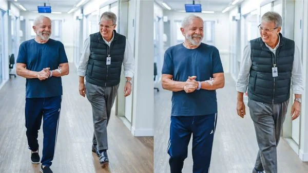  Lula compartilha vídeo caminhando no hospital após cirurgia: ‘Firme e forte’