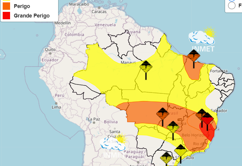  Previsão de fortes chuvas na Bahia