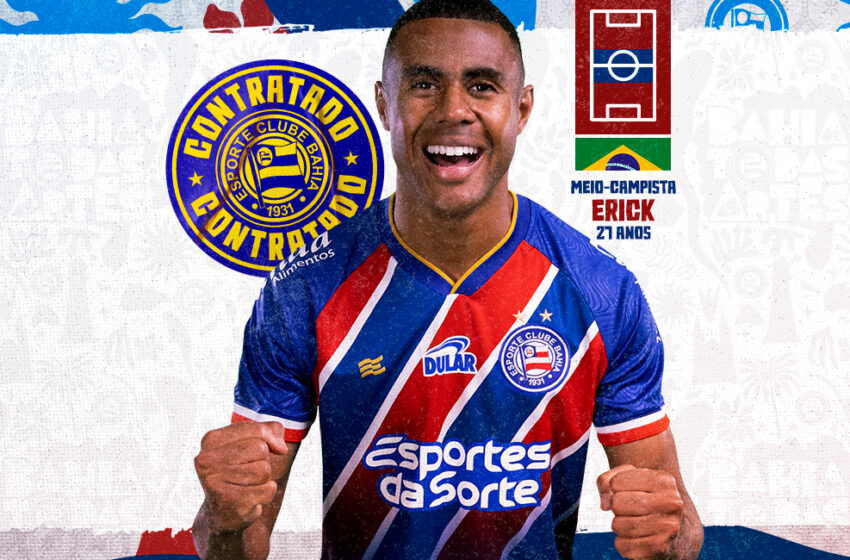  Bahia anuncia a contratação do volante Erick