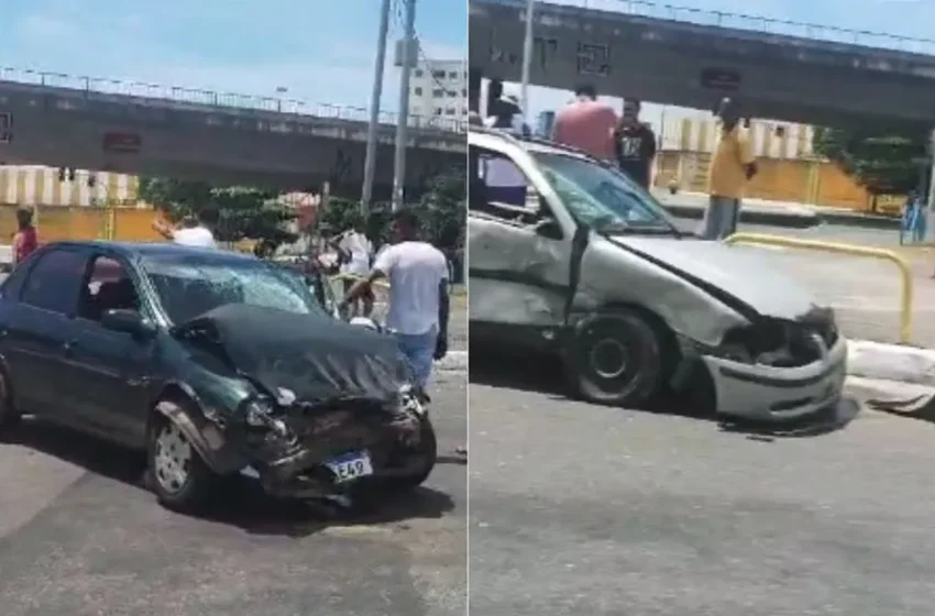  Acidente deixa carros destruídos no Retiro, em Salvador